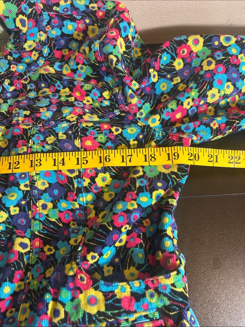 Liz Claiborne Floral Corduroy Jean Style Jacket Women's Size Large - Picture 7 of 9